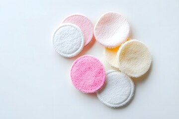 Sustainable Beauty Care Pads isolated on white background