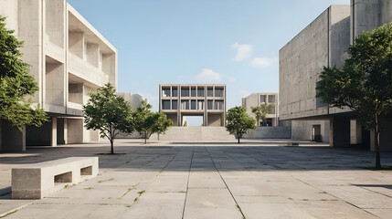 Concrete City Square Under Daylight