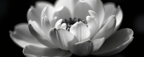 Striking monochrome close-up of delicate petals Intricate details, high contrast , elegant, blossom, white