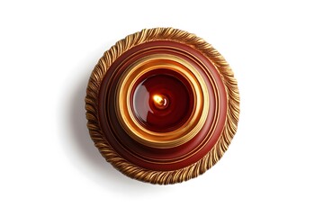 Historical Terracotta Oil Lamp from Rome isolated on white background