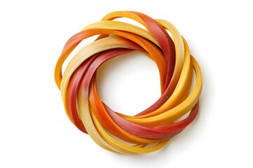 Colorful Elastic Bands Neatly Organized isolated on white background