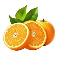 Orange fruit isolated on white or transparent background