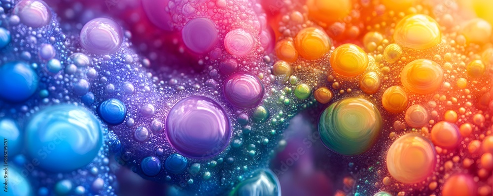 Aufkleber Colorful bubbles creating a vibrant and abstract background