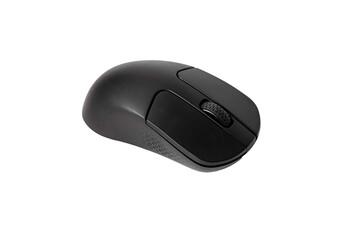 PNG Black computer mouse resting on a table surface