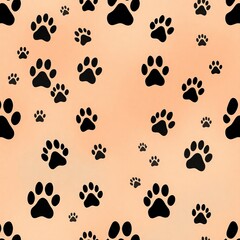 Fototapeta premium seamless pattern with dog foot