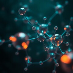 atom model on black background