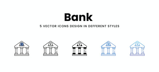 Fototapeta premium Bank vector icons set stock illustration