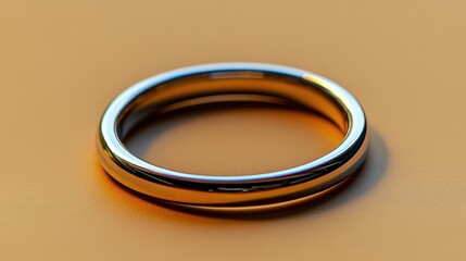 A stunning platinum wedding band set on a subtle champagne-colored background