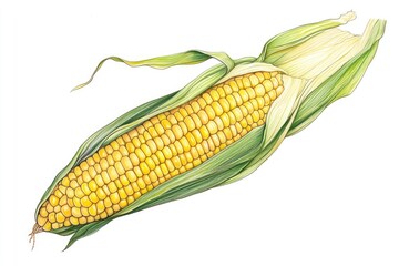 Detailed illustration of an ear of corn (1)