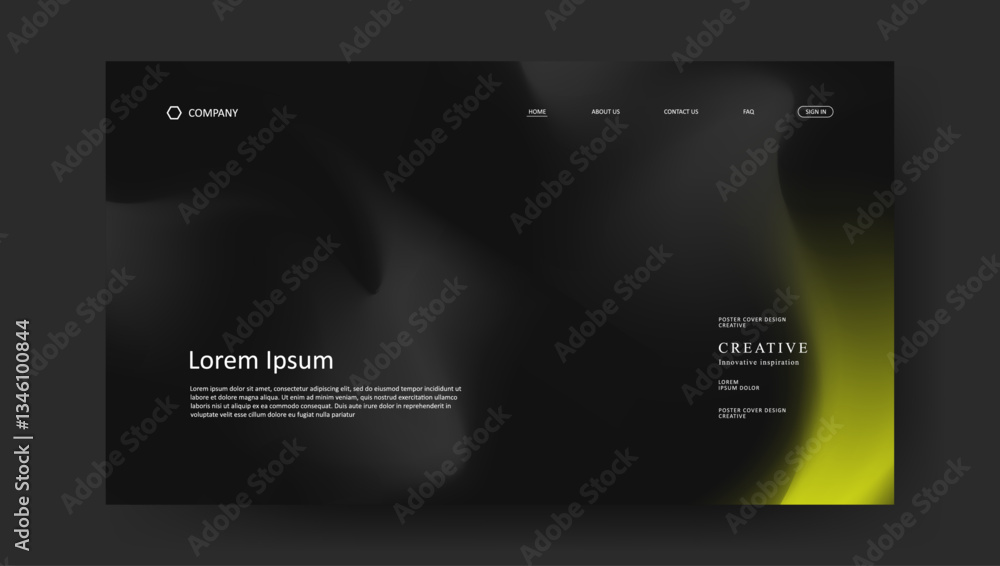 Aufkleber abstract wave futuristic design of landing page. retro gradient mesh website design