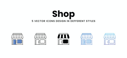 Shop vector icons set stock illustration