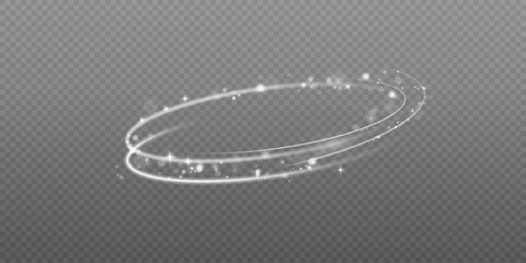 White neon ring. Glowing circle.  Round light frame. abstract light lines of movement and speedAbstract light lines of movement and speed. light 
White ellipse