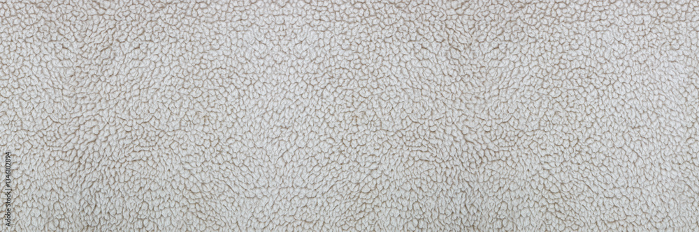 Poster horizontal white artificial wool for pattern and background.