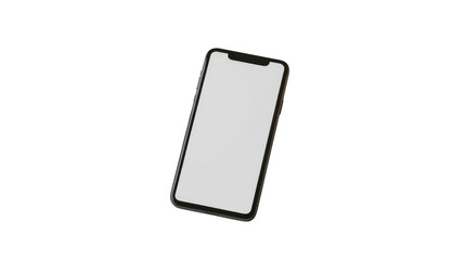 3d mobile phone mockup with white screen on white background
