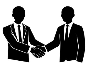 creative  business handshake silhouette vector illustration