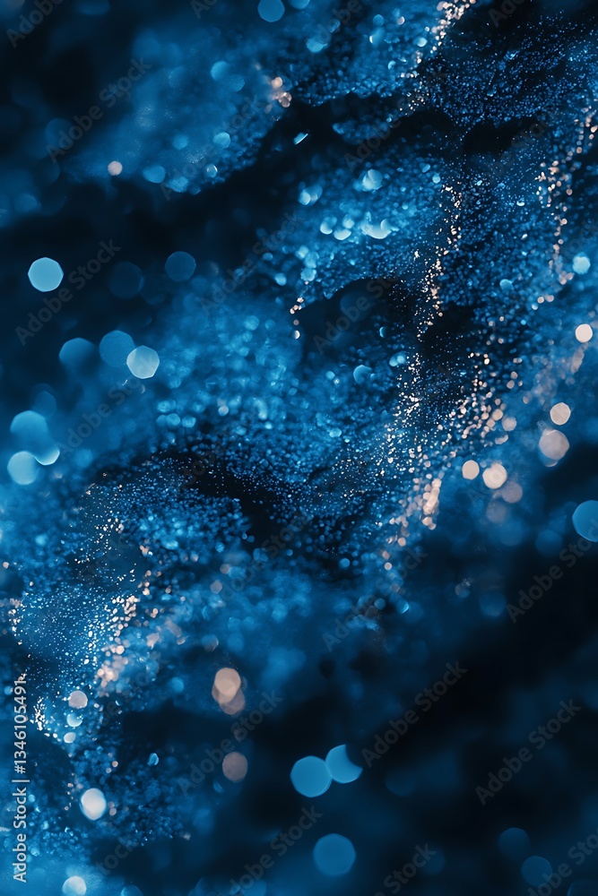 Aufkleber blue particles forming an abstract bokeh effect with depth perception