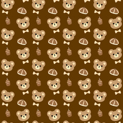 seamless pattern with teddy bear