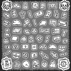 Pirate Treasure Icons: Hand-drawn Vector Set.
