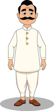 indian village men cartoon character design