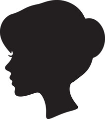 Female Face Icon woman person Woman's face is split in half silhouette vector art