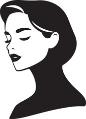 Female Face Icon woman person Woman's face is split in half silhouette vector art