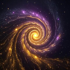 Obraz premium a glowing spiral pattern made of golden and purple pattern 