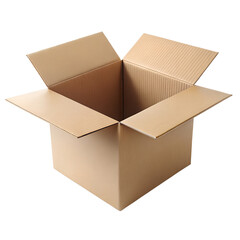 empty cardboard box isolated on transparent background 