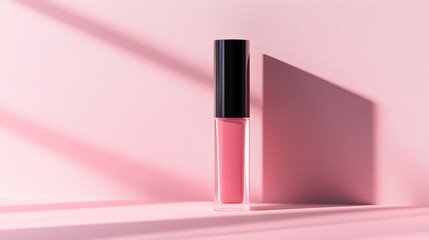 Obraz premium A stylish and elegant lip gloss tube mockup with soft reflections and clean branding