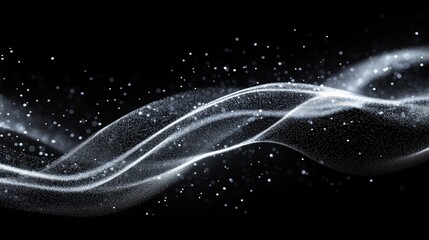 Obraz premium Abstract black background with smooth waves and soft light, perfect for elegant designs or creative projects.