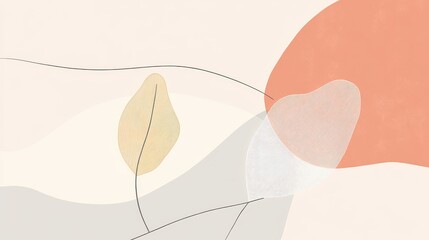 Abstract Floral Background with Pastel Colors, and Minimalist Design.