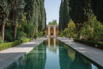 Iran family - Persian Gardens: Utilize the serene beauty of traditional Persian gardens like Fin Garden in Kashan or Eram Garden in Shiraz. Capture candid moments as the family walks, sits, or enjoys 