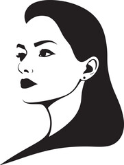 Female Face Icon woman person Woman's face is split in half silhouette vector art