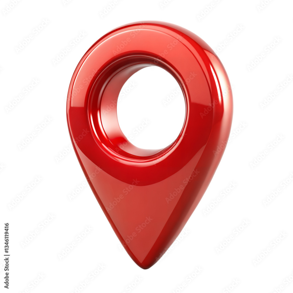 Poster red location pin icon isolated on transparent background background. png