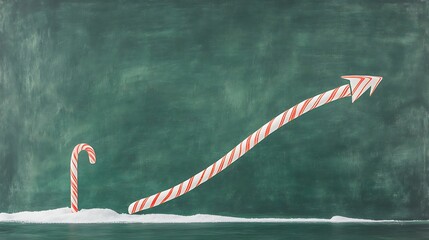 Candy Cane Growth Chart on Chalkboard.