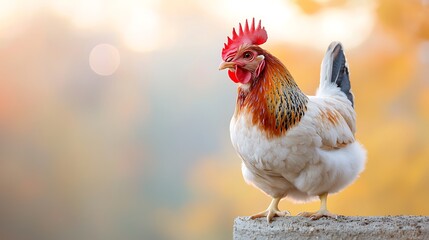 Rooster in autumnal setting