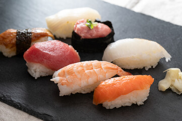 握りずしの集合写真