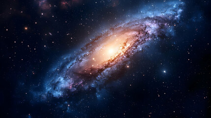 Spiral Galaxy In Deep Space With Stars