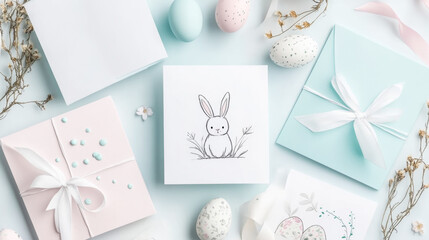 Charming easter card collection with pastel decorations for creative holiday designs