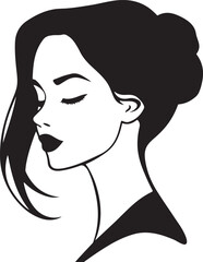 Female Face Icon woman person Woman's face is split in half silhouette vector art
