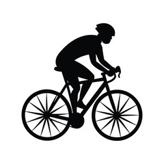 Naklejka premium silhouette of a cyclist on a bicycle