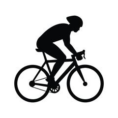Naklejka premium silhouette of a cyclist on a bicycle