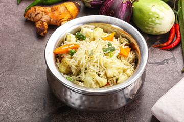 Indian vegetarian pilao basmati rice