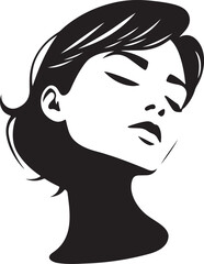 Female Face Icon woman person Woman's face is split in half silhouette vector art