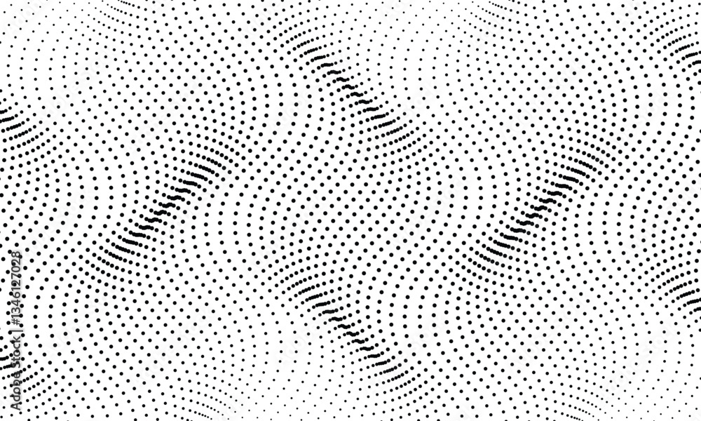 Wall mural halftone wave pattern. abstract wavy dotted background for texture or overlay. vector illustration a
