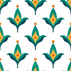 Naklejka premium Shameless Flower Pattern Design Vector Illustration