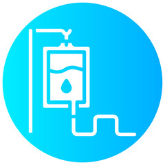 blood bag vector round glyph icon