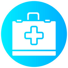 Obraz premium first aid kit vector round glyph icon