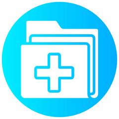medical folder vector round glyph icon