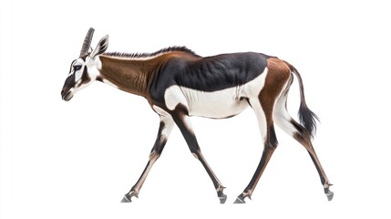 Obraz premium Antelope walking profile against white background