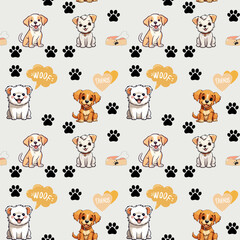 seamless pattern with funny animals childish textile 